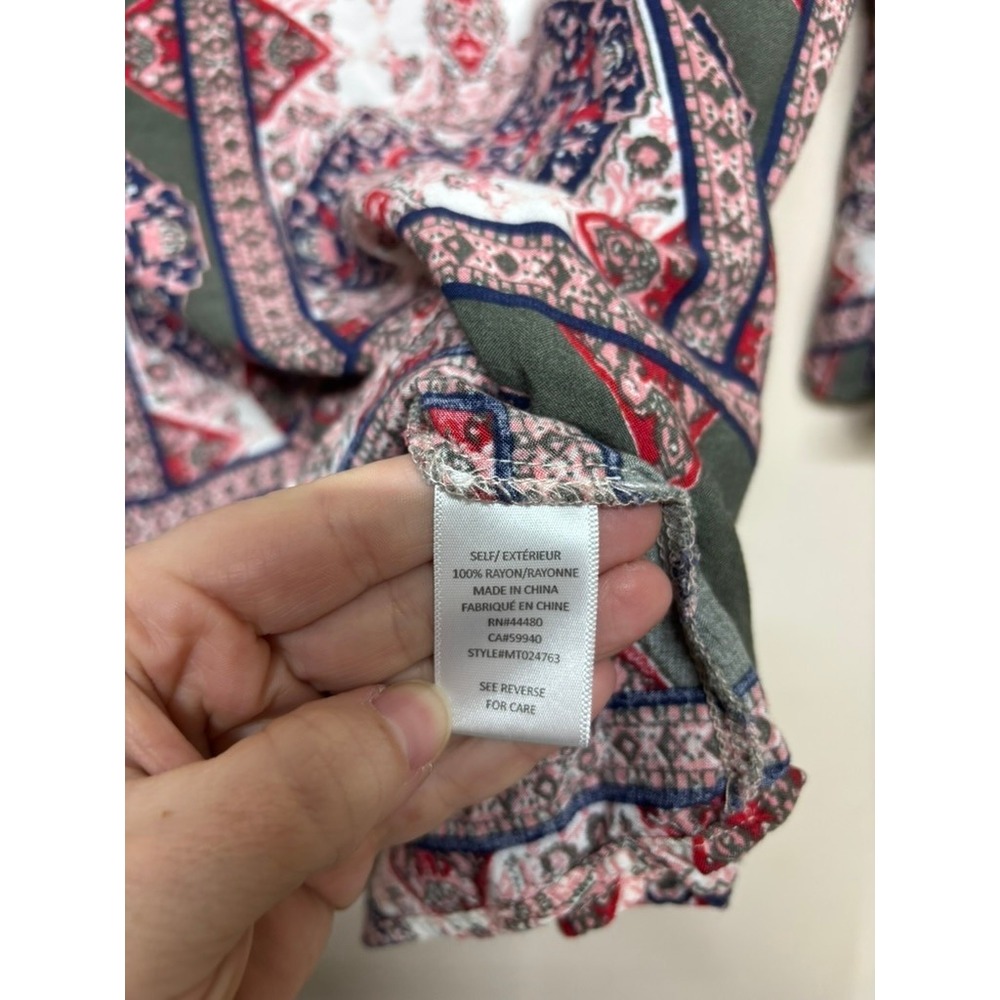 Fourteenth‎ Place Boho Medallion Print Blouse Women's Medium Top Shirt Hippie - Picture 3 of 7